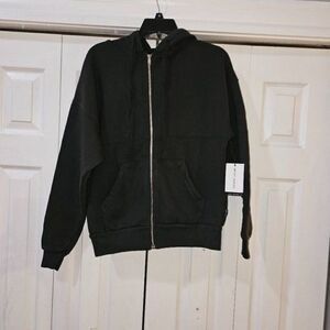 Spirit Jersey Los Angeles Black Long Sleeve Graphic Printed Zipper Hoodie Medium